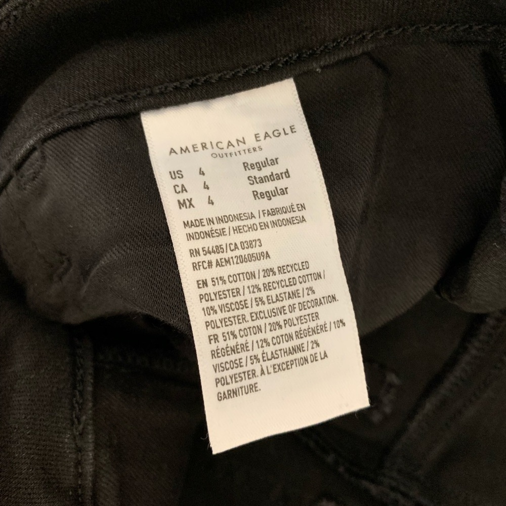 AE Dream Stretch High-Waisted Jegging Jean in Proper Black Size 4R - Picture 6 of 9